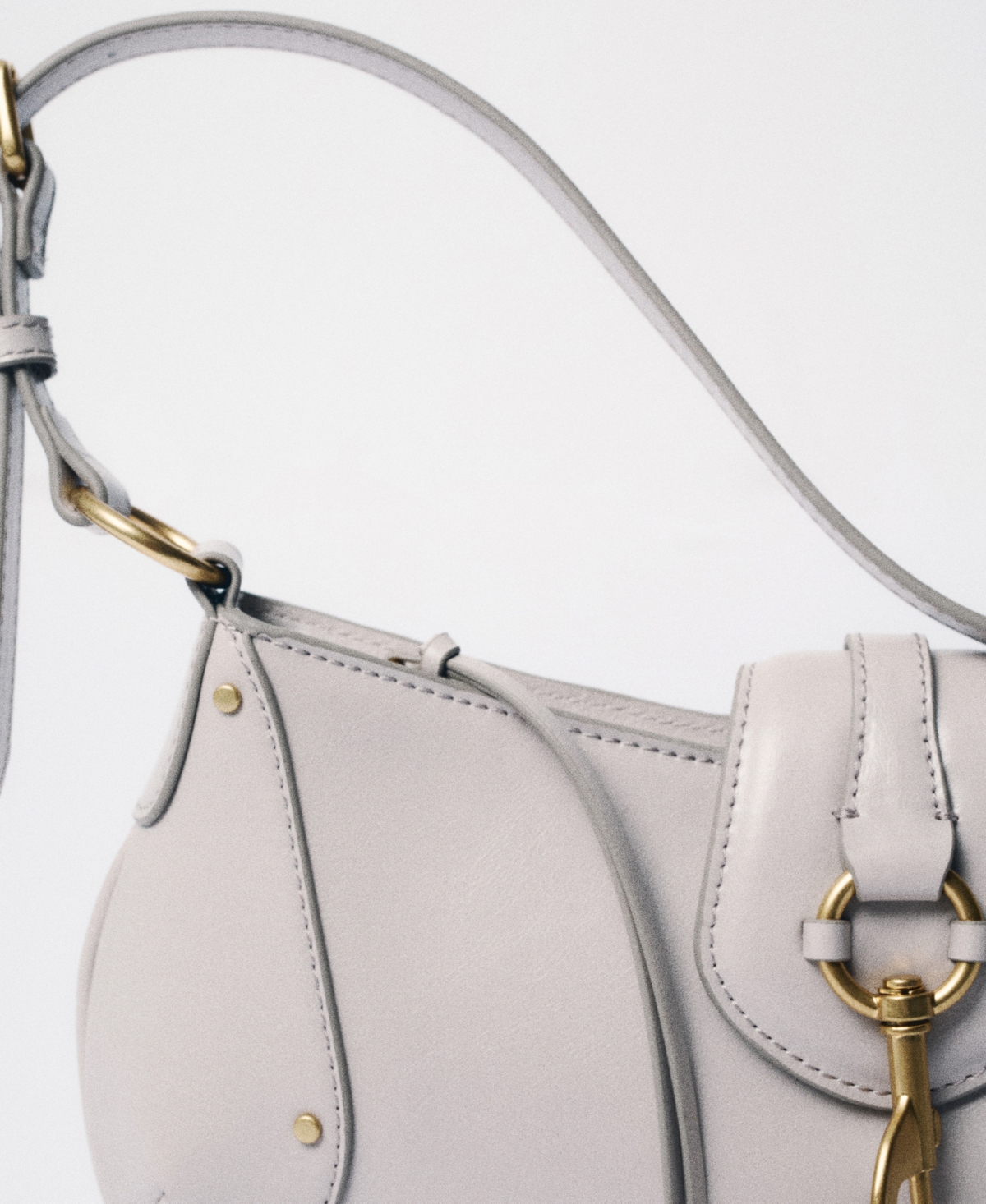 Mango Women's Hook Fastener Shoulder Bag In White