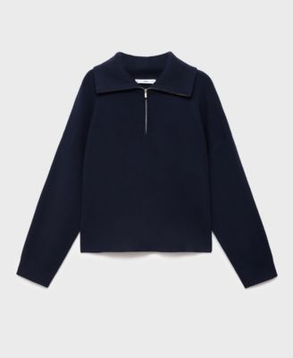 Women's Zip Collar Knitted Sweater