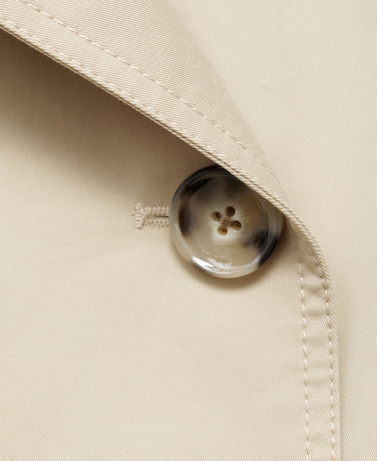 Mango Double Breasted Crop Trench Coat In Neutral