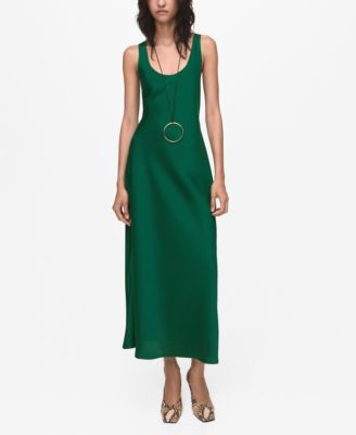 MANGO - Women's Long Satin Dress