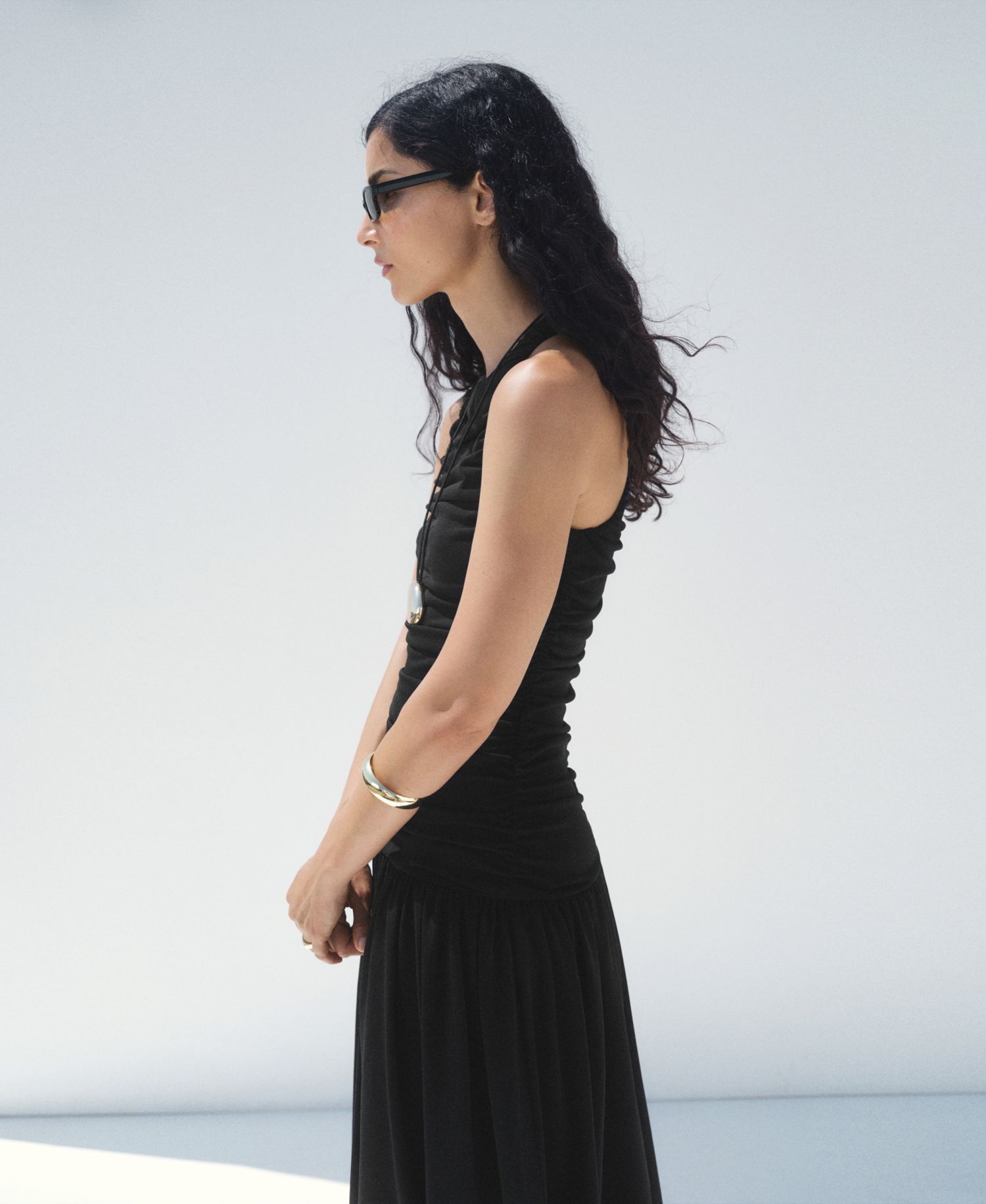 Women's Gathered Midi Dress