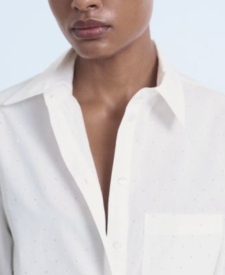 Women's Rhinestone Cropped Shirt