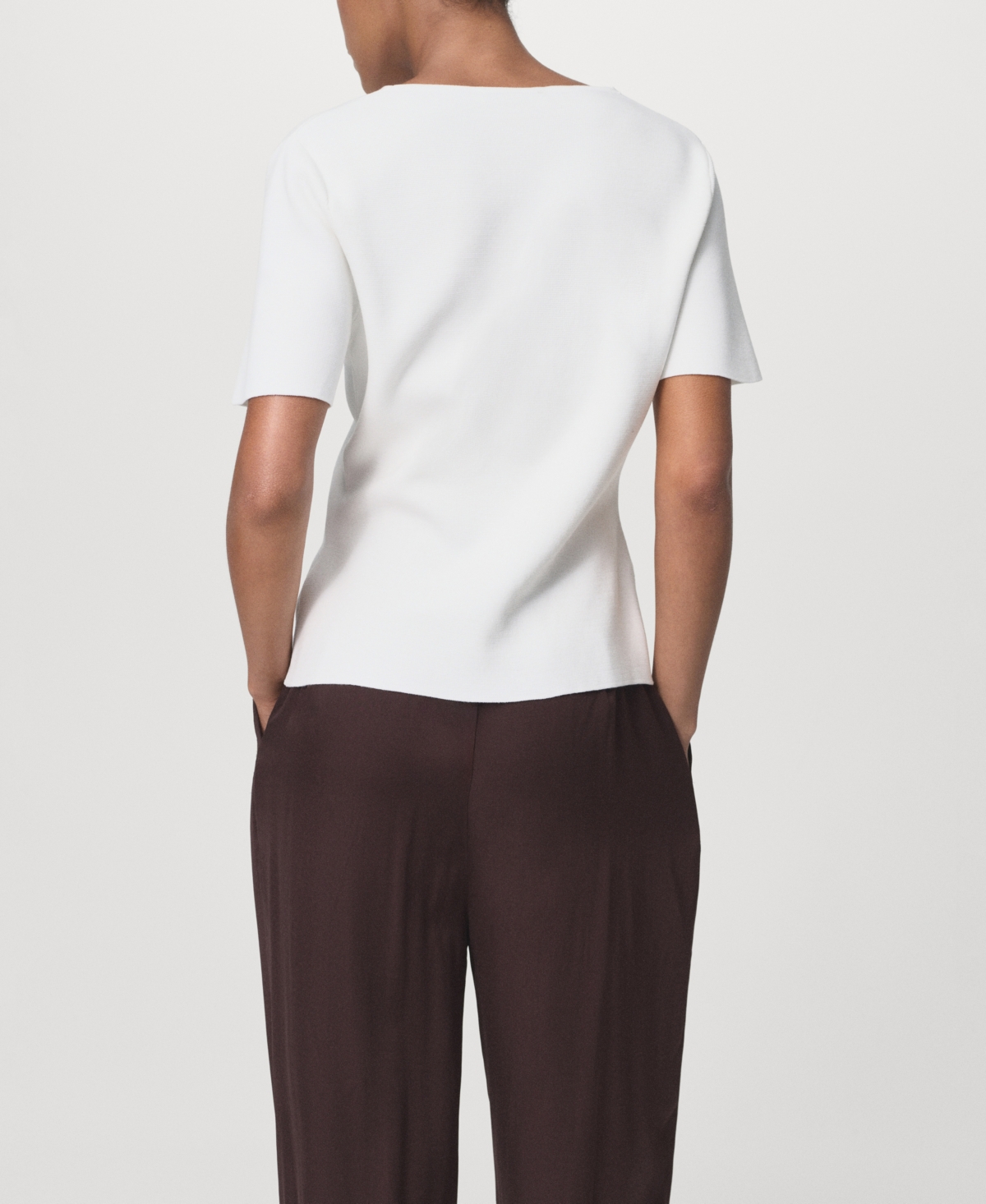 Mango Dali Short Sleeve Cardigan In White