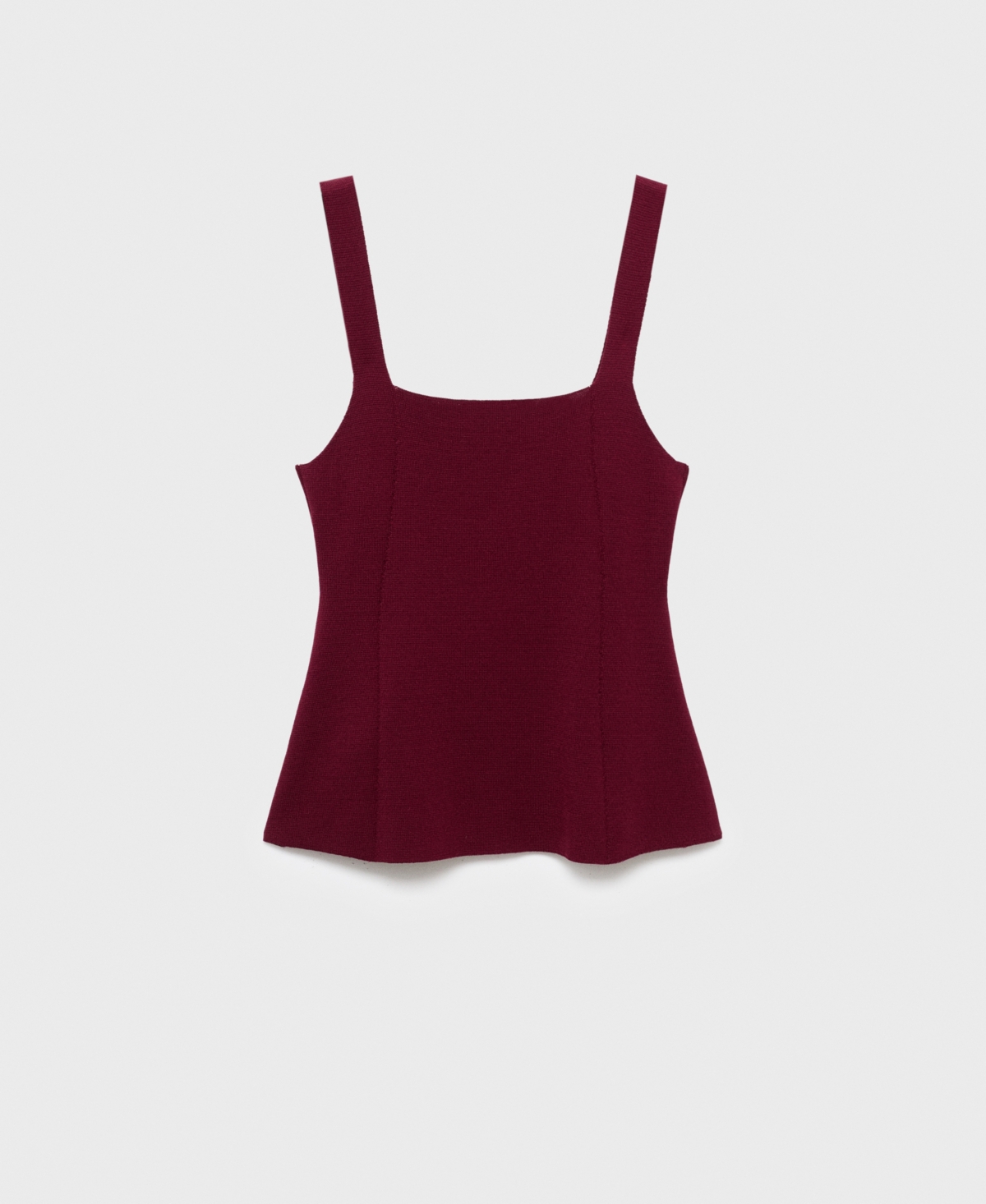 Mango Top En Tricot Évasé Lie De Vin - Femme - L -  In Transparent