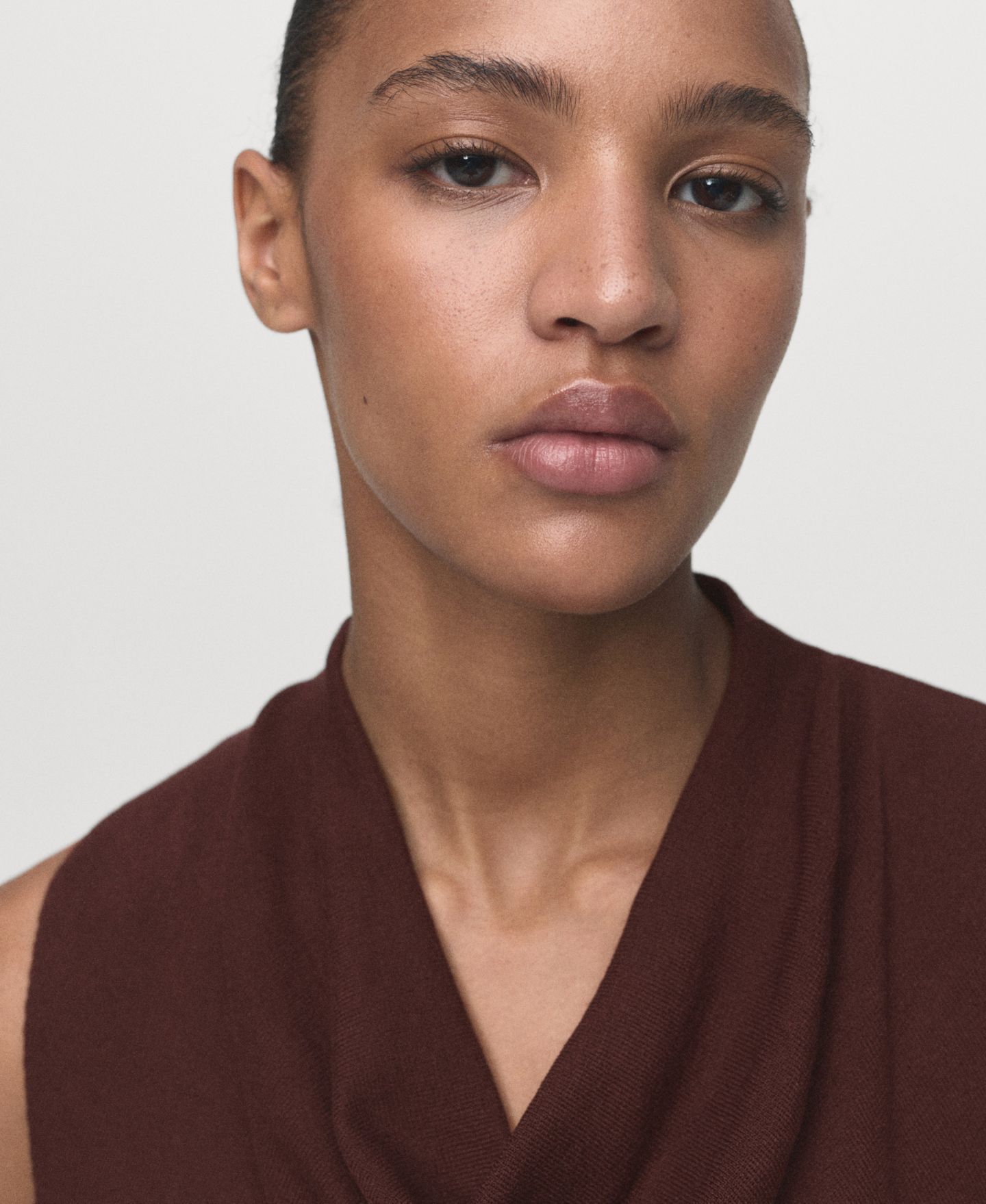 Женский топ Mango Ruched Knitted, цвет: Коричневый — фото 3