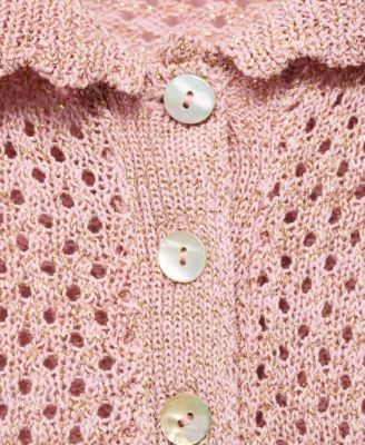 Women's Short-Sleeved Crochet Sweater