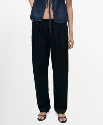MANGO - Women's Buttons Cotton Pants