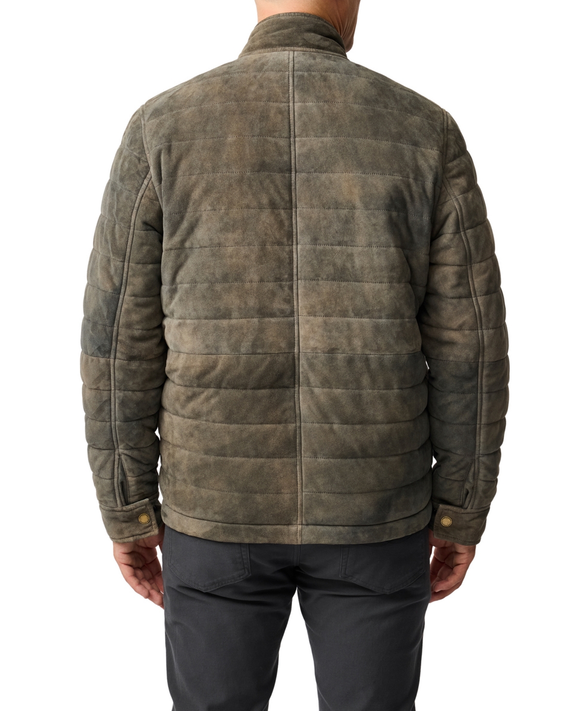 Rodd & Gunn Long Island Leather Jacket In Gray