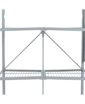 R5 Foldable 4 Tier Storage Rack w/ Wheels, Pewter, Certified Refurbished