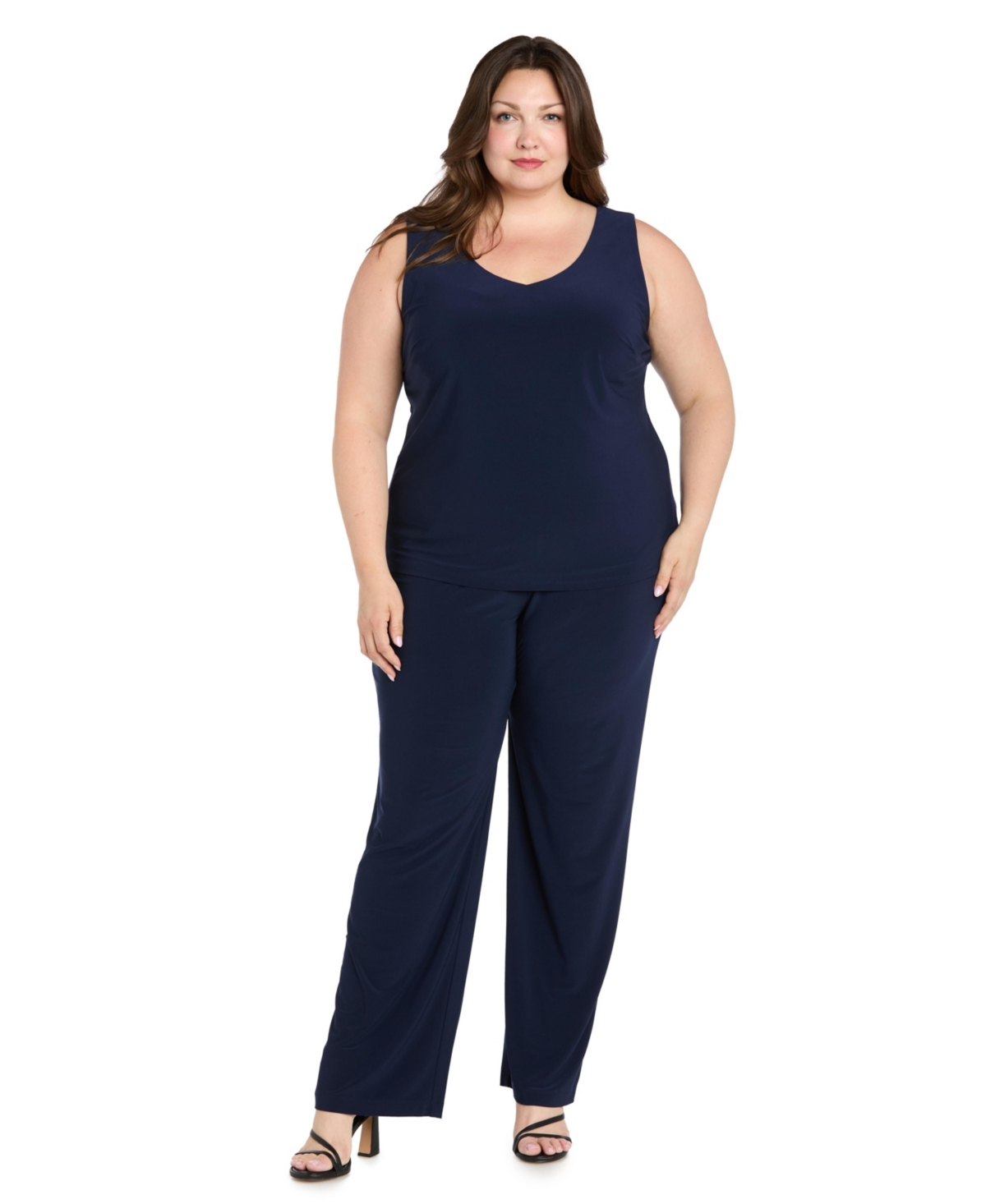 R & M Richards Plus Size 3-piece. Top, Jacket, And Pants Set In Multi