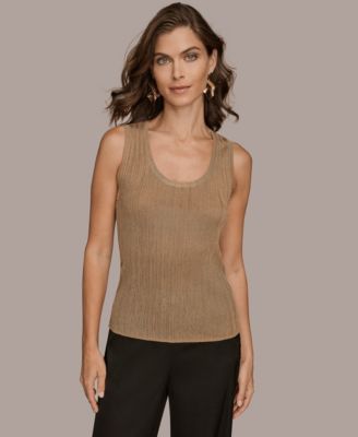 Donna Karan New York - Women's Novelty Sleeveless Scoop Neck Sweater