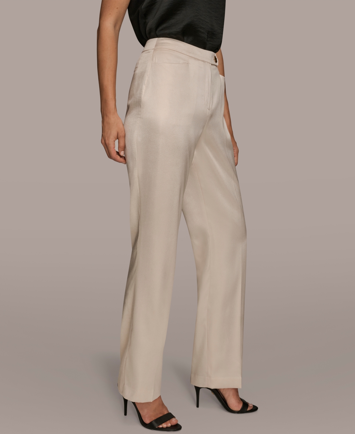 Donna Karan Women's Novelty Straight-leg Mid-rise Pants In Neutral