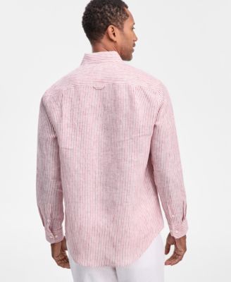 Men's Bengal Stripe Long-Sleeve Button-Up Linen Shirt, Macy's Exclusive