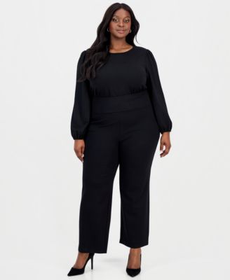 AK Anne Klein - Plus Size High Rise Pull On Pants