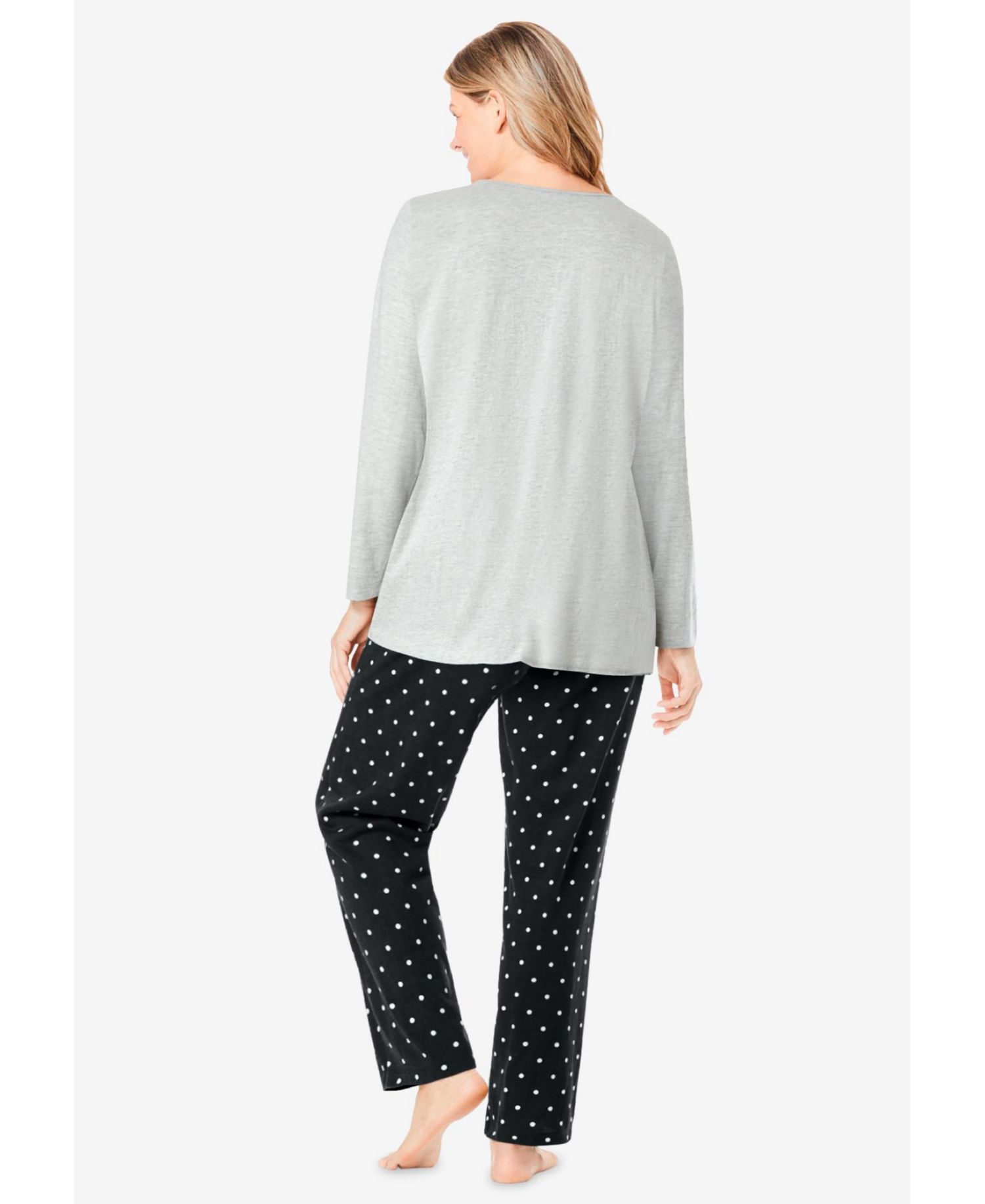 Women's Dreams and Co. Long Sleeve Knit PJ Set