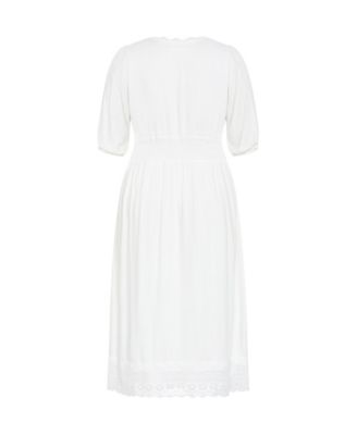 Plus Size Belle V Neck Midi Dress