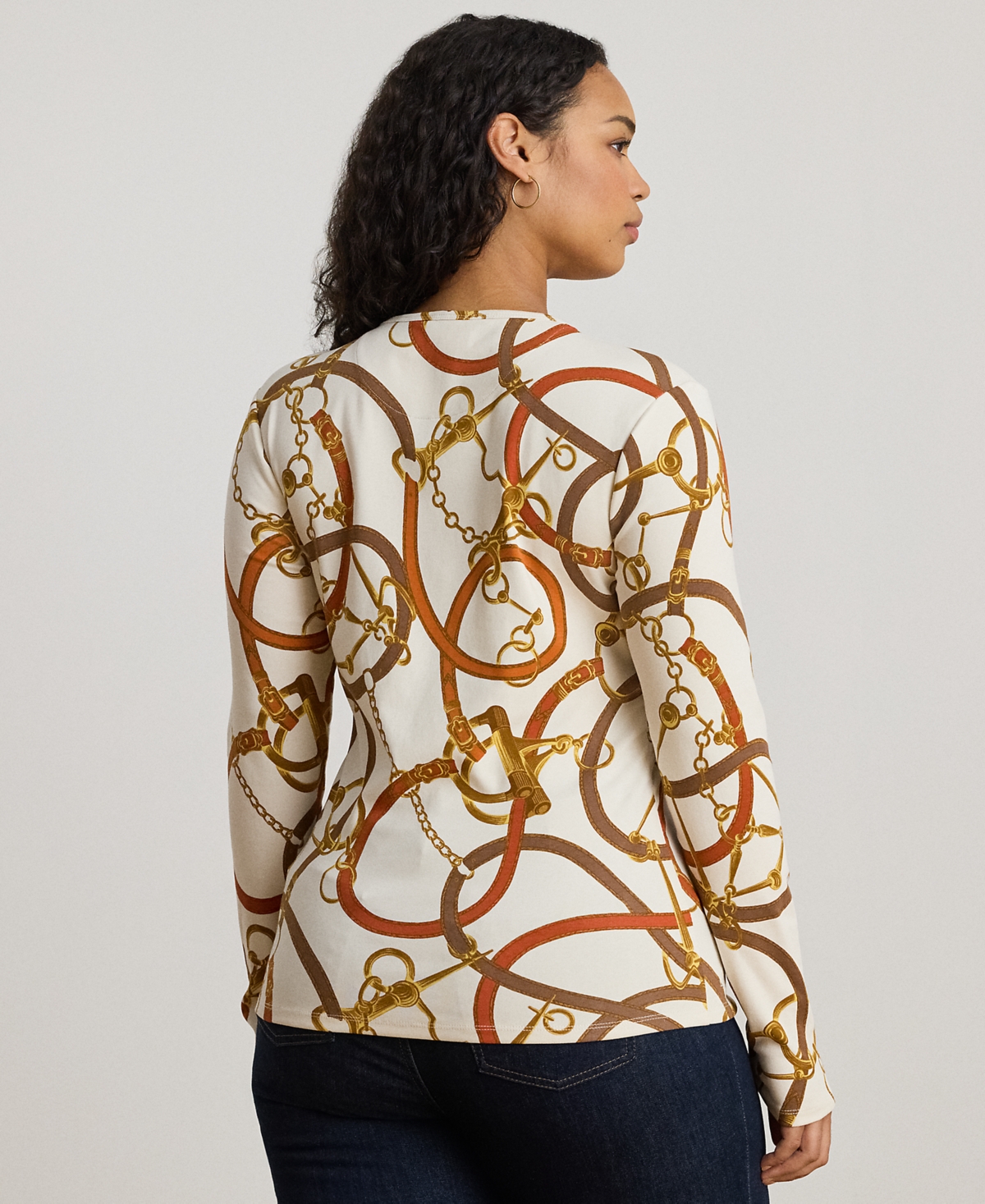 Ralph Lauren Plus Size Belting-print T-shirt In Multi