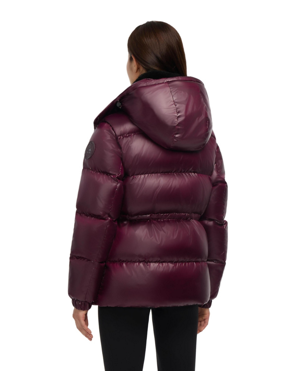 Pajar Women's Halo Puffer With Removable Hood And Faux Sherpa Bib In Brown