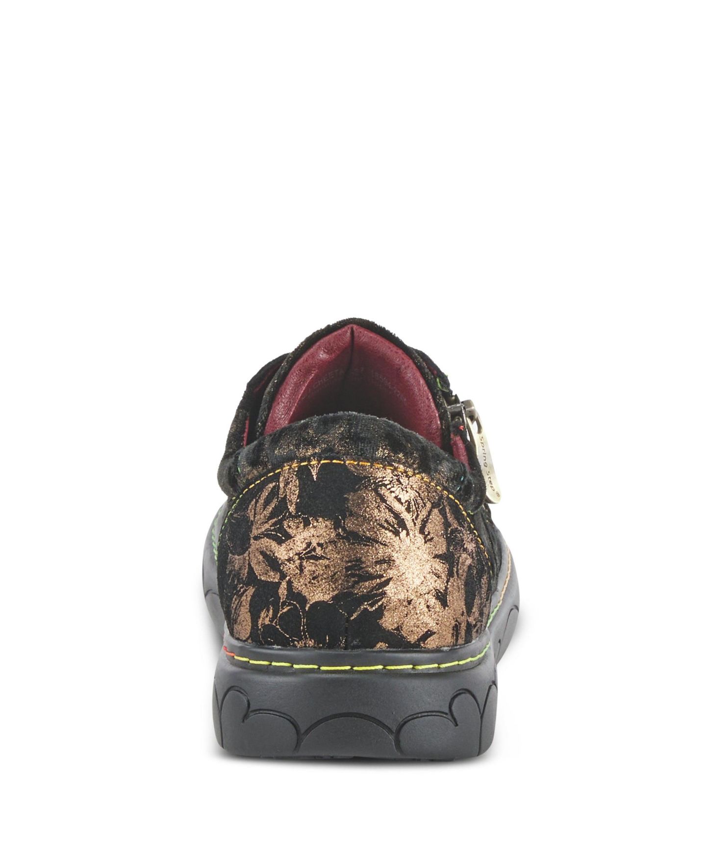 Женские кроссовки L'Artiste L Artiste Danli-Cheeta Hand Painted Leather Platform Sneakers with Metallic Floral Accents and Removable Insole, цвет: Бронзовый разноцветный — фото 4