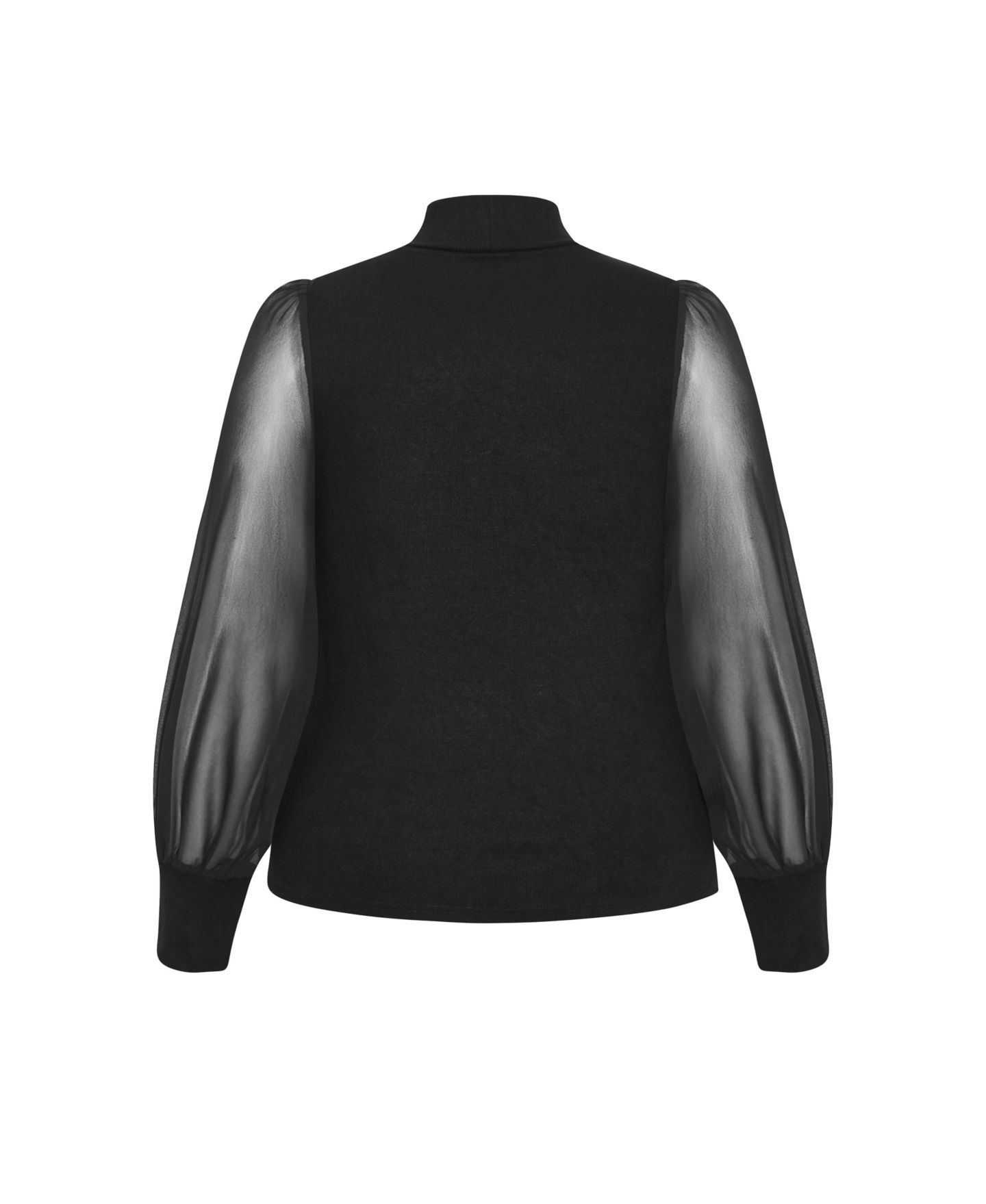Женский свитер CITY CHIC Plus Size Sheer Sleeve, цвет: Чёрный — фото 5
