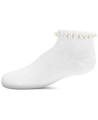 Little Girls Pretty in Pearls Cotton Blend Anklet Socks