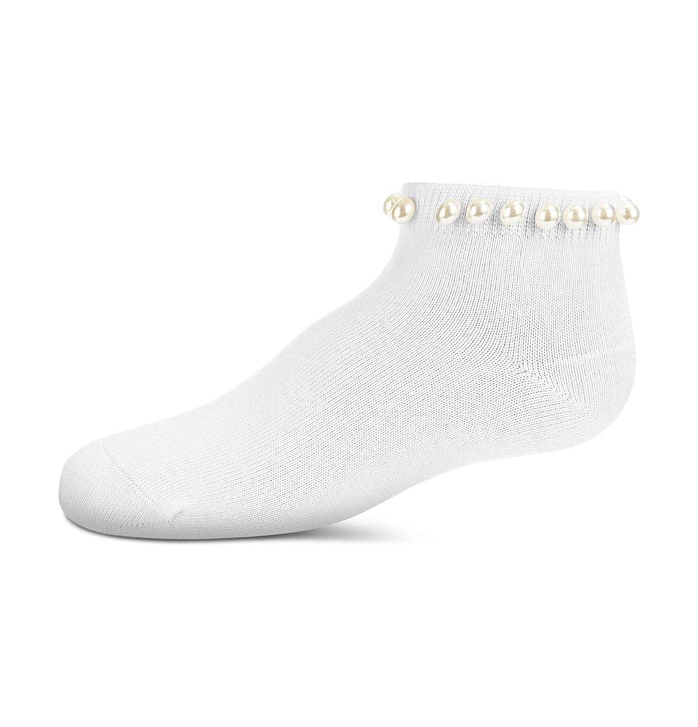 Носки Pearls для девочек, хлопок — MeMoi, цвет: Белый — фото 1