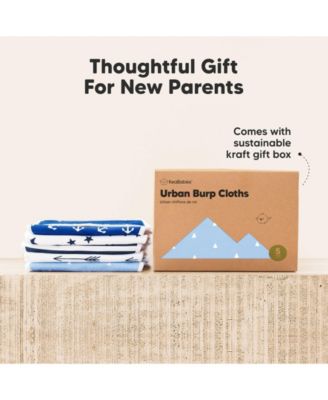 5pk Urban Baby Burp Cloths, Organic Burping Cloth for Babies, Burp Rags for Baby Girls, Boys