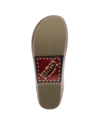 Spring Step Chino Backless Wedge with Hand-Painted Leather