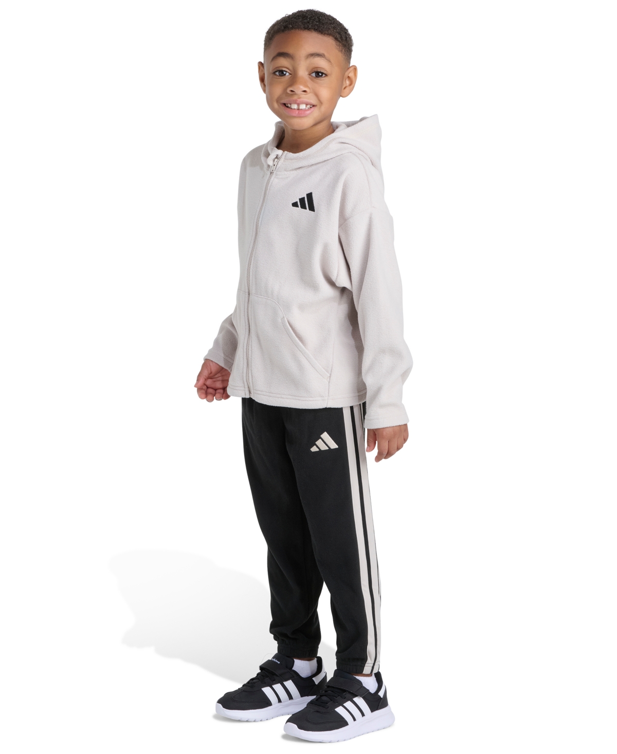 Adidas Toddler Boys 2T-5T Two Piece Winterized Hooded Jacket and Joggers Set