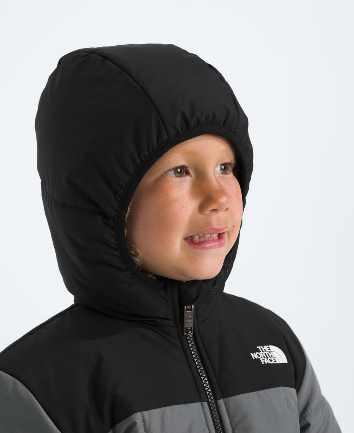 The North Face Boys 2t-7 Shasta Reversible Hooded Jacket In Gray