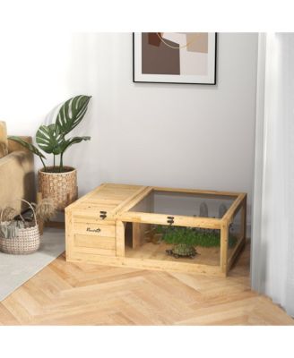 Box Turtle Habitat Lockable 36" L x 24" W x 12.5" H, Cedar Wood