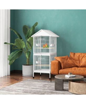 67" Bird Cage Feeder with Sd, Wheels, Accessories,