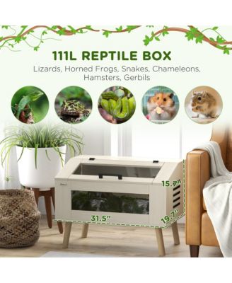 30 Gallon Reptile Terrarium W/ Top Opening Windows & Air Vents