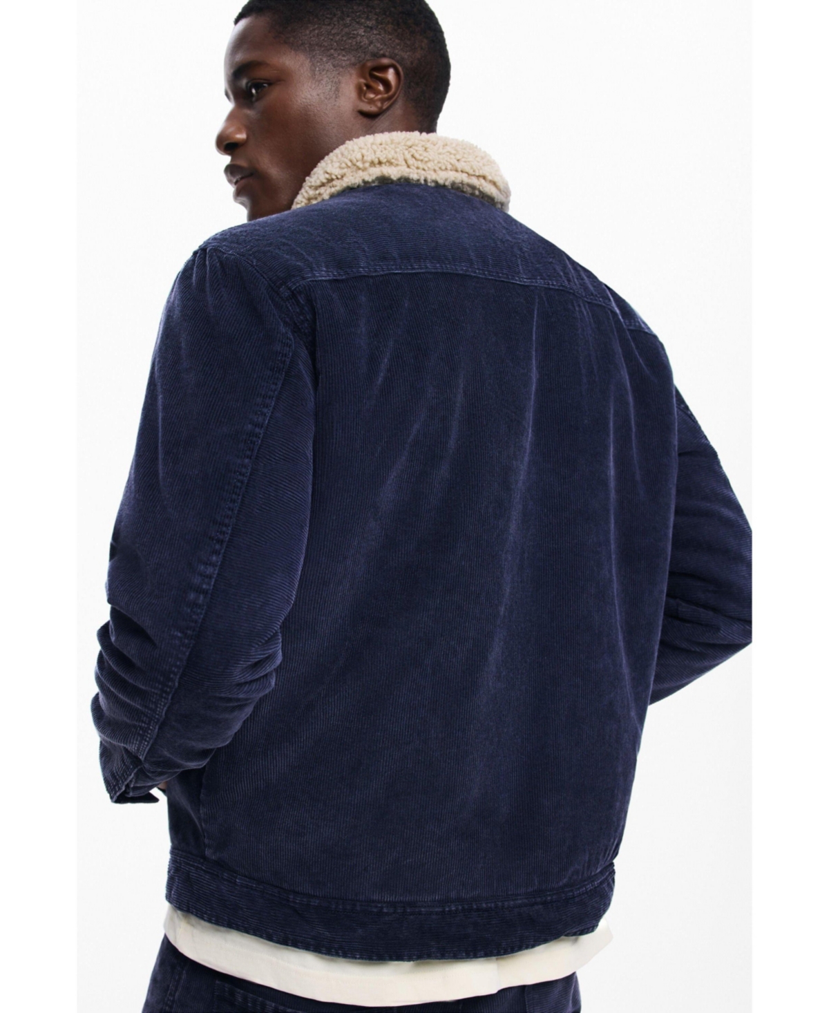 Desigual Men's Corduroy jacket with faux shearling collar