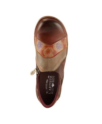 L Artiste Women s LATA Hand-Painted Closed Back Shoe with Removable Footbed and Geometric Multicolor Design