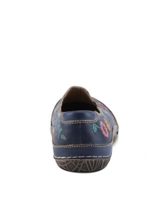 L’Artiste Women’s Libora-Delite Handpainted Leather Floral Slip-On Shoes with Removable Insole