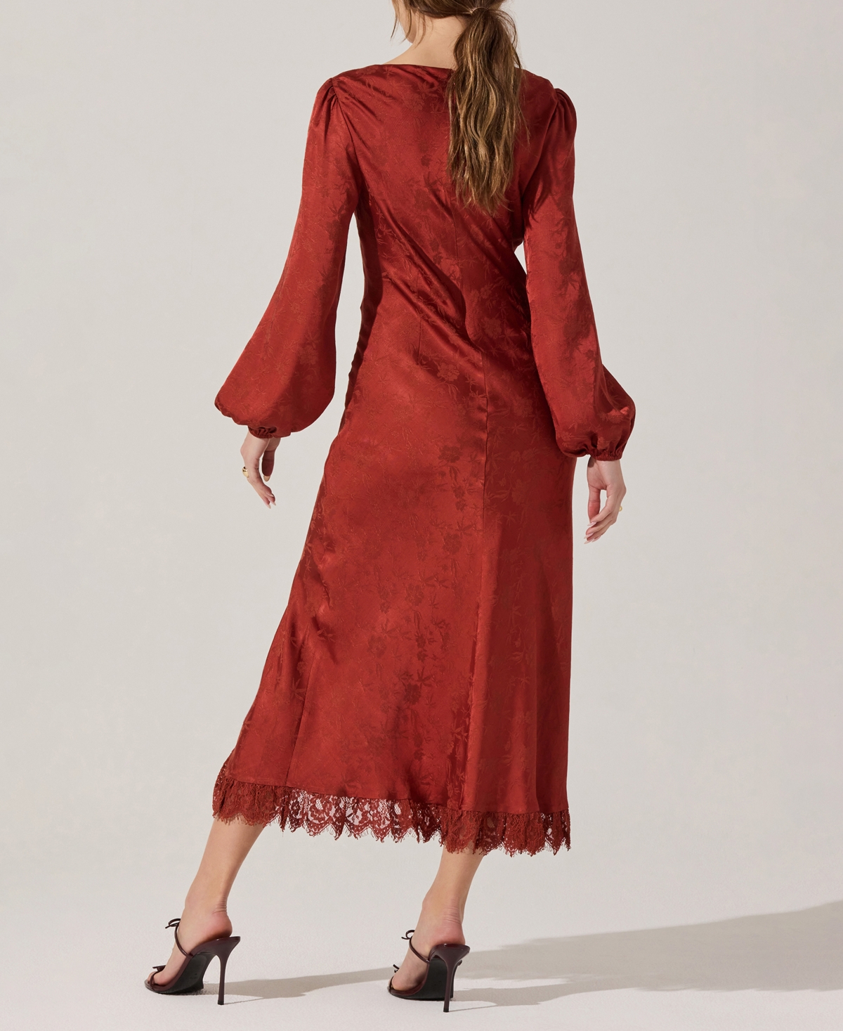 Astr Women's Crewneck Dress In Burgundy