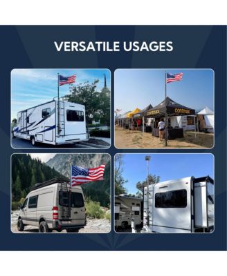 RV Ladder Mounted Flagpole Holder Camper Trailer Truck Fits 1" to 2 3/8" Pole