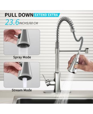 Pull-Down Stainless Steel Kitchen Faucet with 360° Swivel and Dual Spray