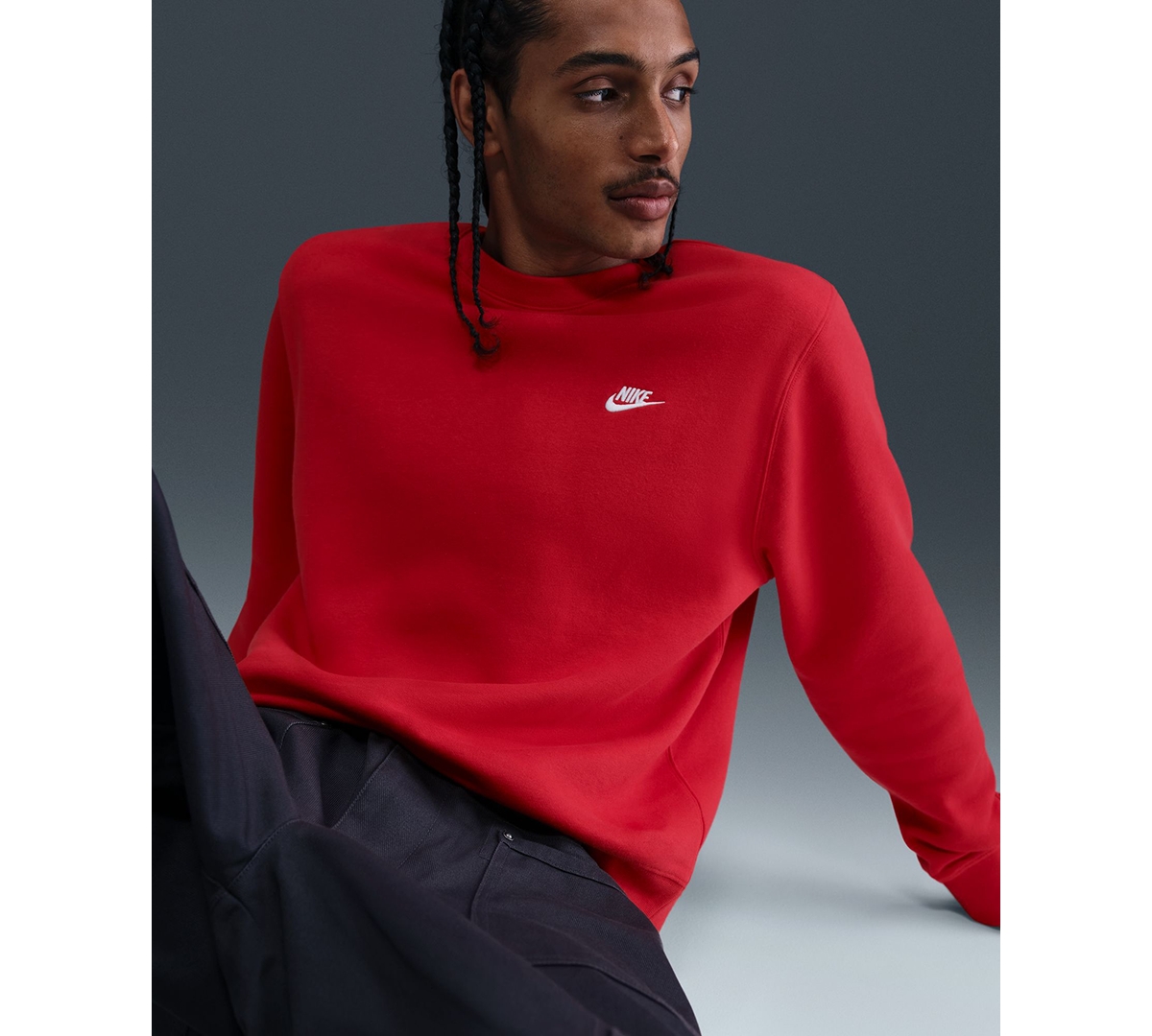 Nike Men's Pullover Fleece Crewneck Logo Sweatshirt