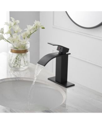 Waterfall Single Hole Single-Handle Low-Arc Bathroom Faucet