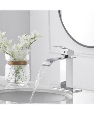 Waterfall Single Hole Single-Handle Low-Arc Bathroom Faucet