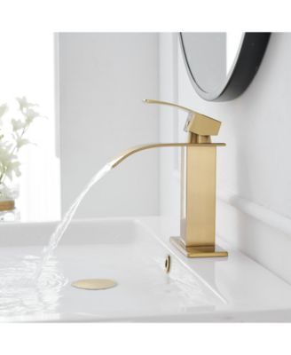 Waterfall Single Hole Single-Handle Low-Arc Bathroom Faucet