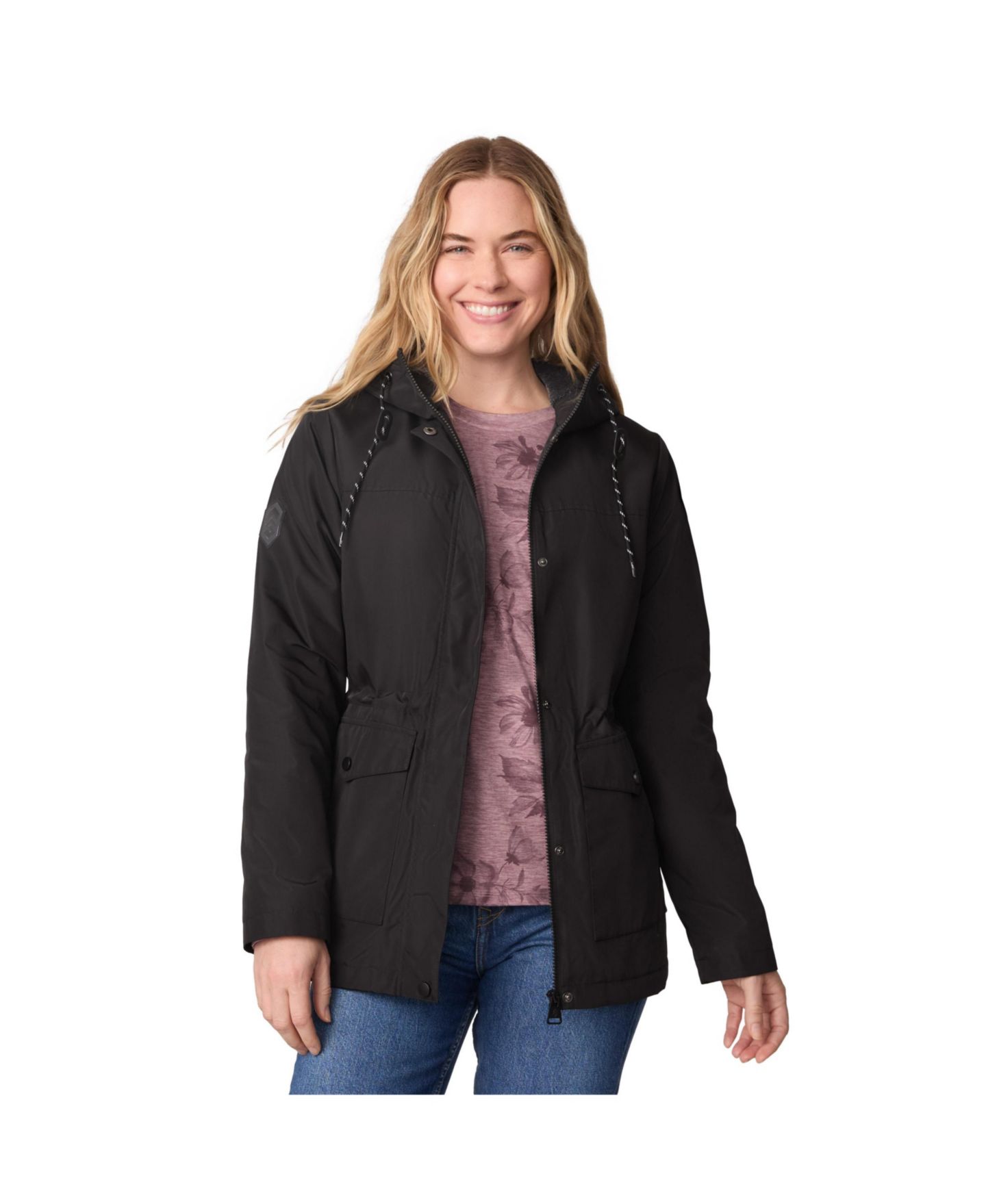 Женская куртка Free Country Rain Away Lined Anorak Rain Jacket, цвет: Чёрный — фото 2