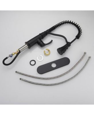 Single-Handle Pull-Down Sprayer 3 Spray High Arc Kitchen Faucet With Deck Plate