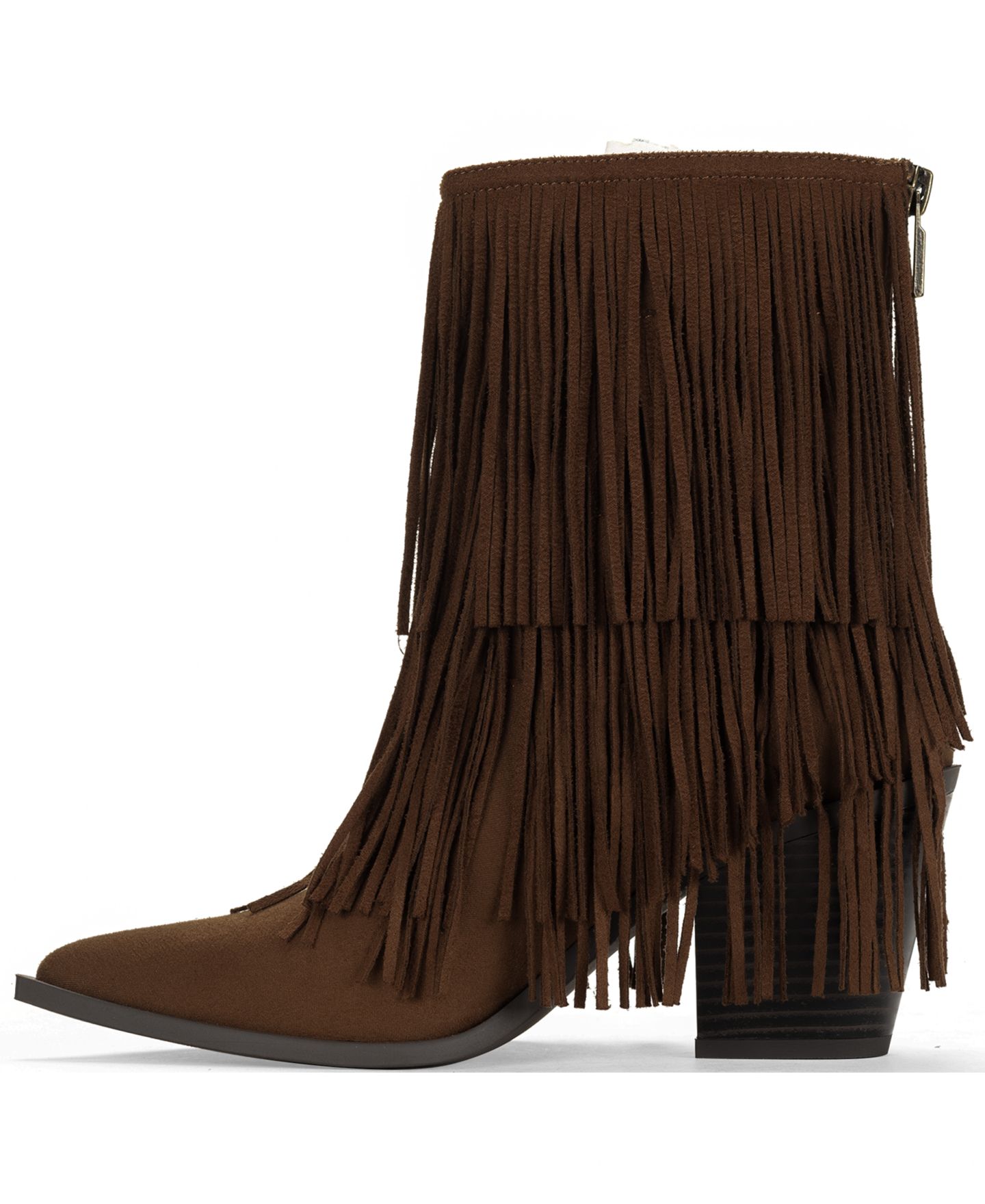 Женские ботинки Wild Pair Leoniee Fringe Booties, цвет: Коричневый — фото 6