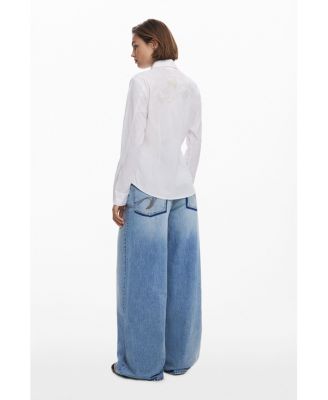 Women's Plain shirt with embroidery