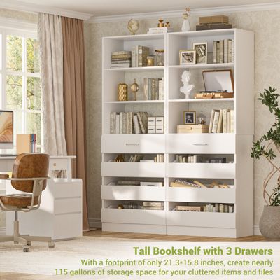 21.3'' Freestanding Closet Organizer System with 4 Drawers and Shelves
