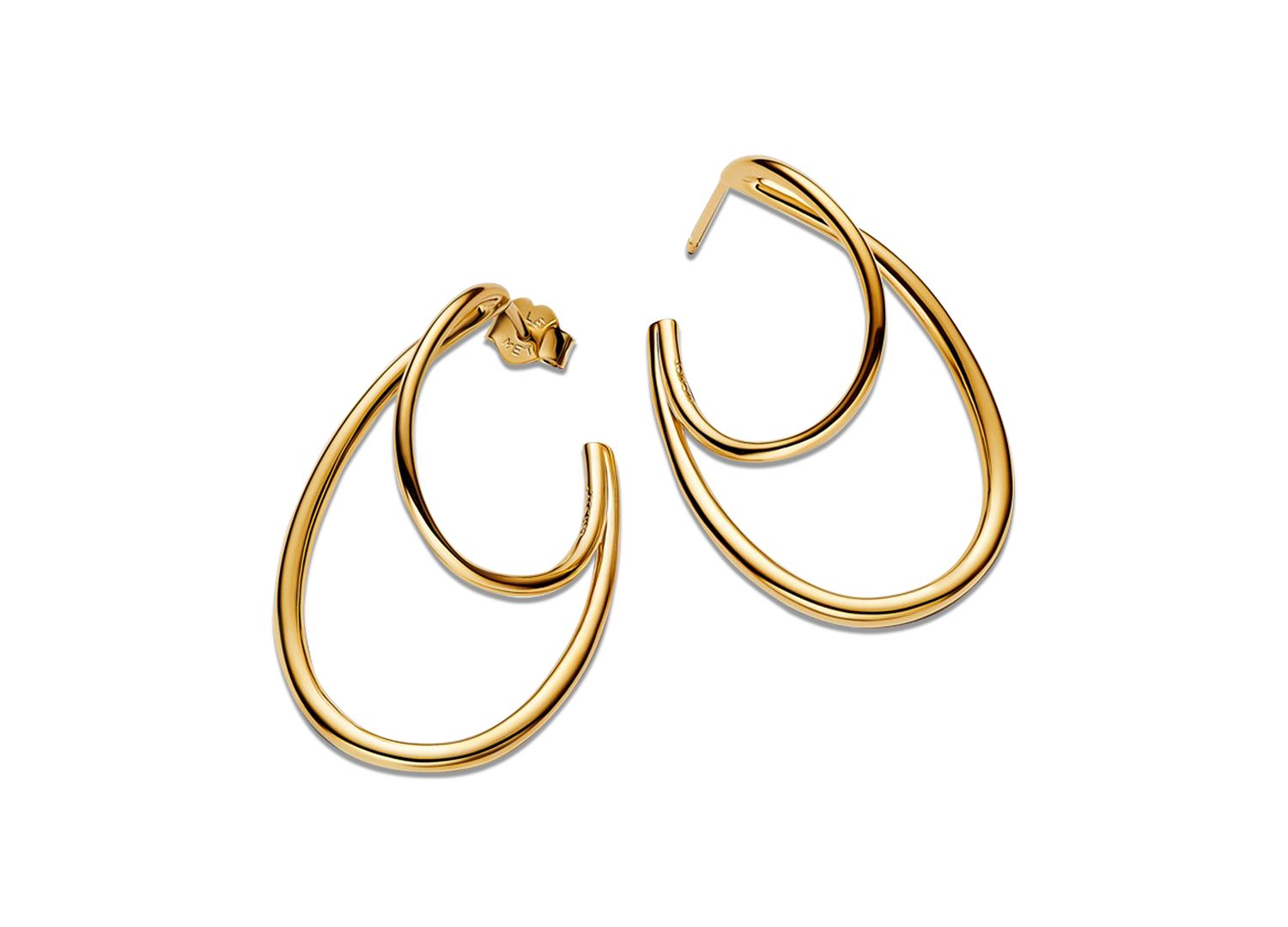 Organically Shaped Double Hoop Earrings