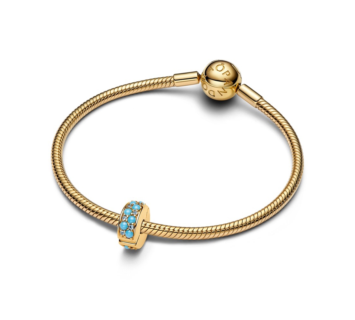 Pandora Aqua Blue Clip Charms In Blue